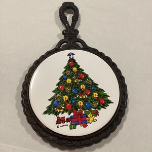 Action Vintage Christmas Tree Trivet Cast Iron Holiday Decor